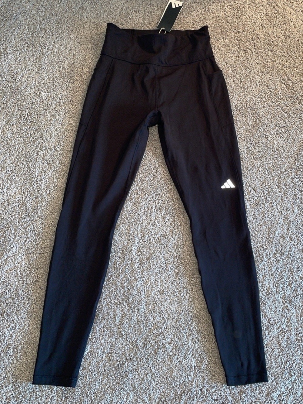 Adidas Black Leggings with White Logo